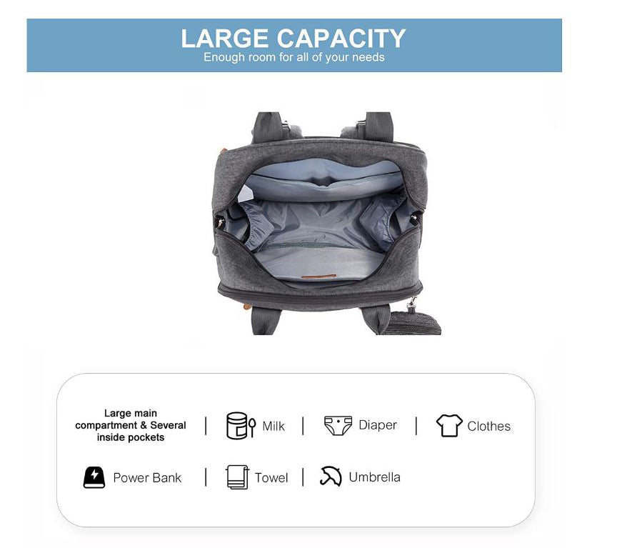 Multi Function Baby Bag Backpack - Dark Grey