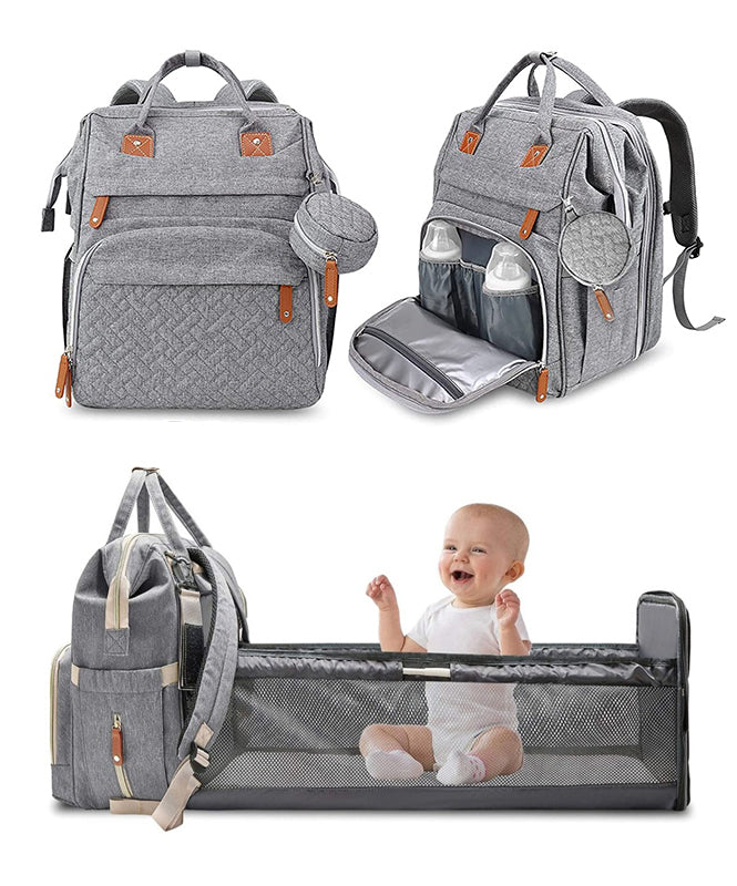 Multi Function Baby Bag Backpack -  Grey